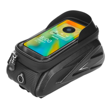 Bike Phone Front Frame Bag Bicycle Phone Mount Bag Hard Shell Bike Phone Pouch Cell Phone Case(Black)