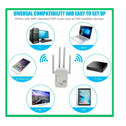 Extensor de Alcance Wifi de 1200 Mbps Aumente a Rede Doméstica com Amplificador de Sinal Combinação de Modem Router Extensor Externo 1