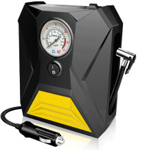 Compresseur d'air portable 12 V CC avec manomètre et voyant LED d'urgence pour pneus de voiture