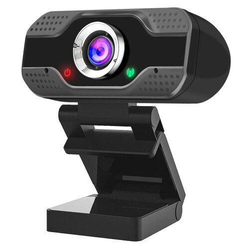 HD Webcam, Webcam with Microphone 1080P for Video Conferencing, Online Teaching, and Streaming(Black)