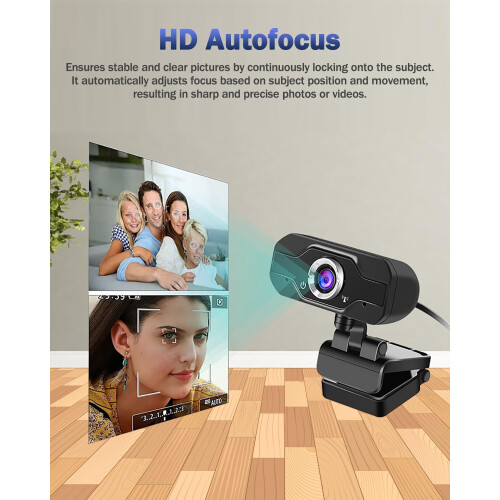 HD Webcam, Webcam with Microphone 1080P for Video Conferencing, Online Teaching, and Streaming(Black) 1
