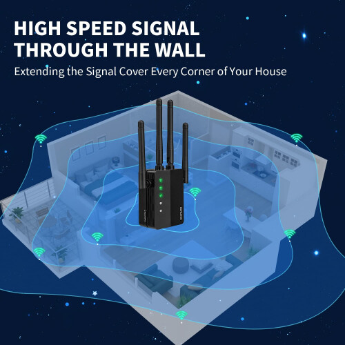 Reforço de Sinal Extensor WiFi 2024, Amplificador de Sinal 5X Mais Rápido - 1