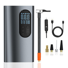 Compressor De Ar Portátil Para Inflador De Pneus, Inflador De Pneus Sem Fio, Com Medidor De Pressão De Pneu 150psi E Luz Led De Bateria, Bom