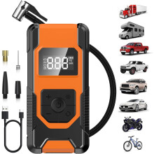 Compressor de Ar Portátil para Insuflador de Pneus Bomba de Ar Potente para Pneu de Carro S/Fios de 150 Psi com Visor Lcd de Pressão Precisa
