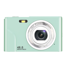 Cámara digital de 48 MP con zoom 16X, 1080P, pantalla IPS de 2,4" y 32 GB, ideal para viajes y ceremonias de graduación, color verde.