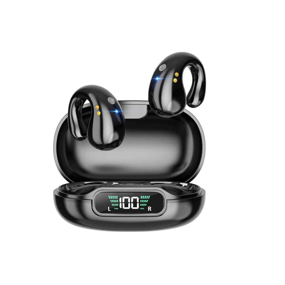 Wireless Earbuds Bluetooth 5.3 Sports Earphones Built-In Mic With Ear Hooks, 36H Playtime Charging Case Led Display, Ip7 Waterproof(Black) Black 6976918332493