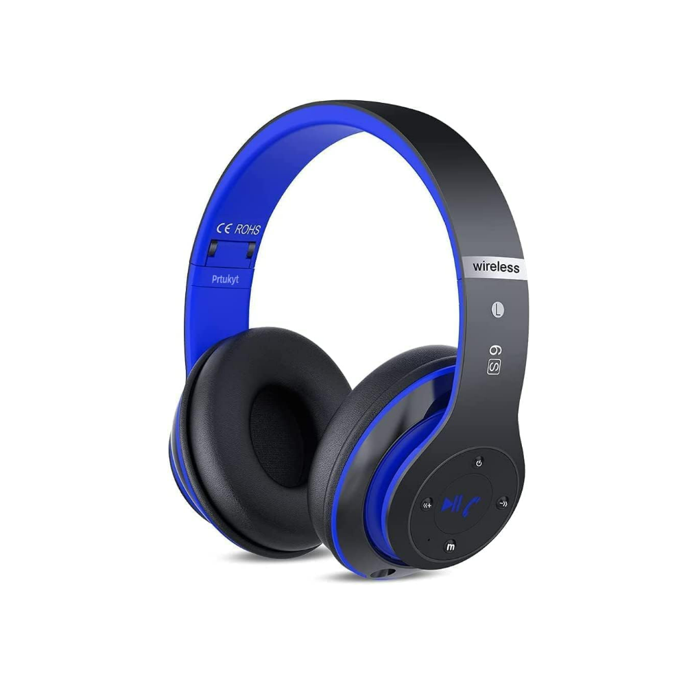 Auriculares Intraaurales InaláMbricos Bluetooth Plegables De Alta Fidelidad Con MicróFono Incorporado Y Control De Volumen Fm, Color Azul-image