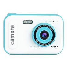 Mini appareil photo numérique 1080p pour enfants, double objectif, écran IPS 2,4 pouces, blanc