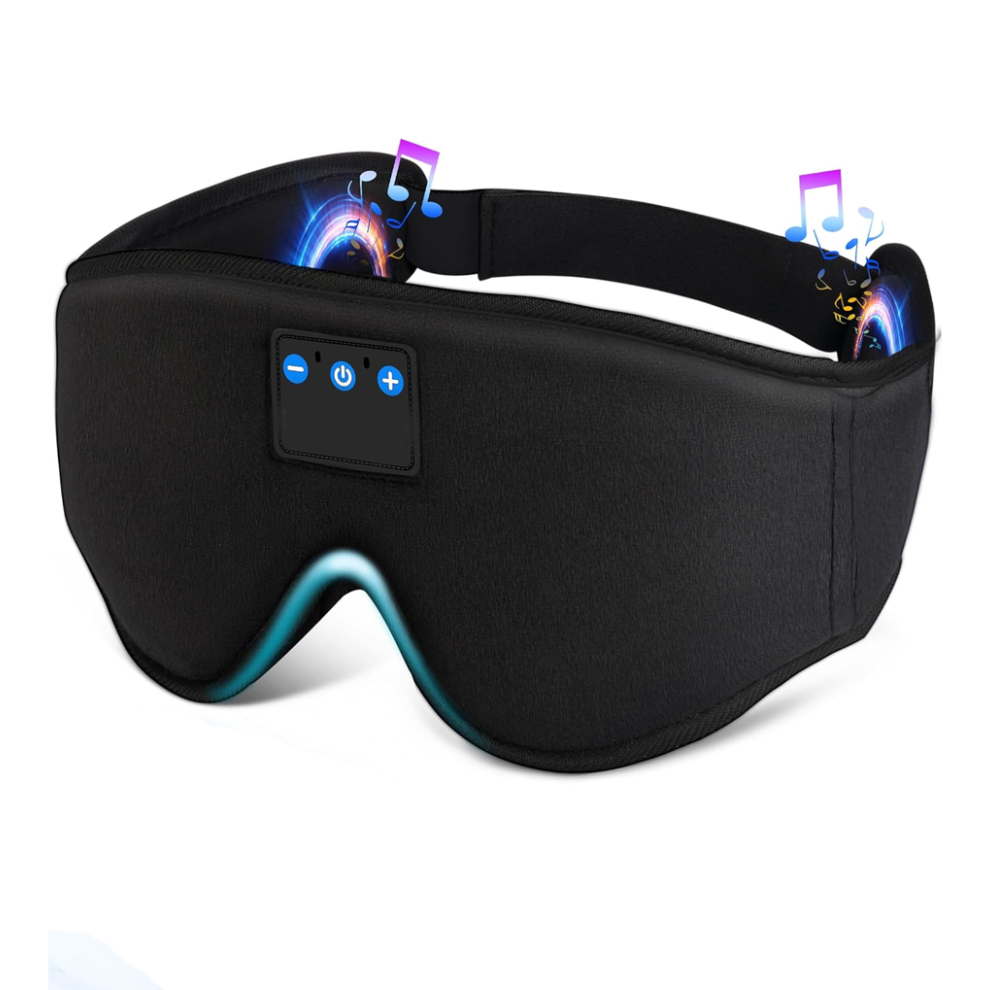 Casque audio sans fil Bluetooth noir non spécifique avec masque pour les yeux