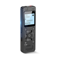 Gravador de Voz Digital de 64 Gb para Palestras e Reuniões Dispositivo de Gravação Ativado Por Voz com Reprodução Senha Preto