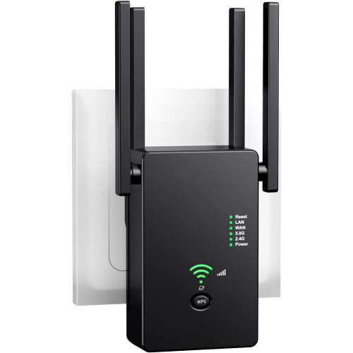 Extensor WiFi 2024, Cobre até 8.000 m² e 40 Dispositivos, Repetidor de Internet -