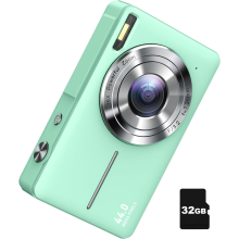 Cámara digital FHD 1080P, cámara digital compacta con zoom de 16X y función antivibración, ideal para niños y niñas.