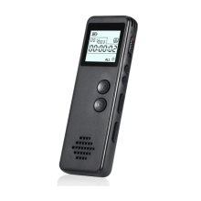 Gravador de Voz de 64 Gb com Reprodução Dispositivo de Gravação Gravador de Áudio de 1536 Kbps Gravador Ativado Por Voz para Palestras Preto