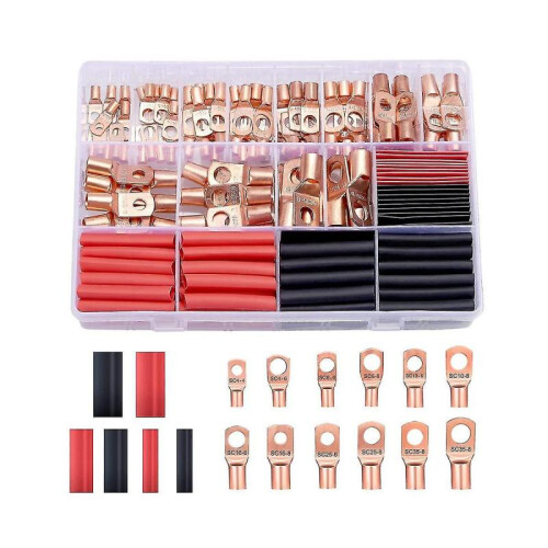 240pcs Wire Lugs Terls Cable Ends,awg 2 4 6 8 10/12 Gau Wireconnectors