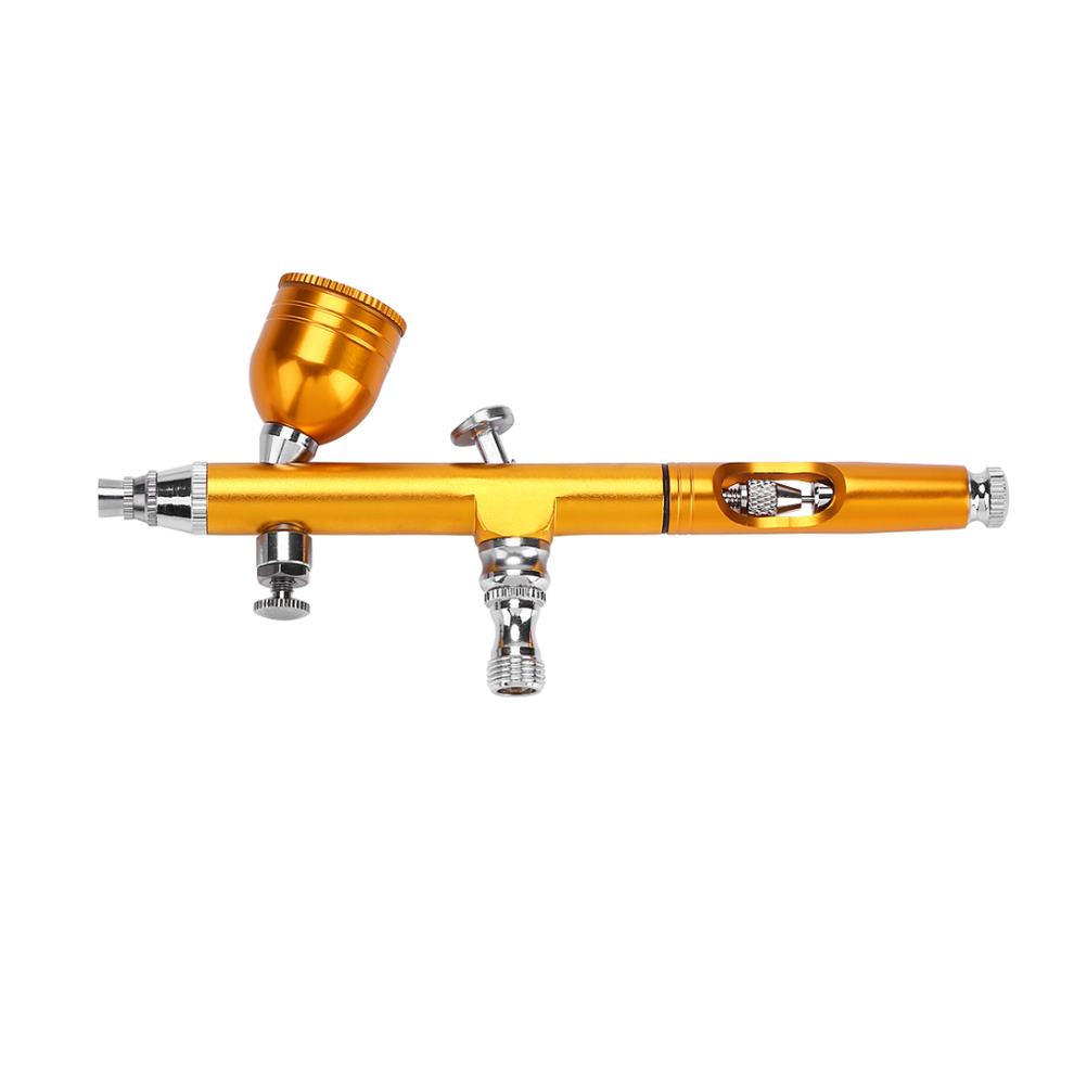 Chronus Yellow 0.2Mm Gravity Feed Airbrush Gun Spray Gun Art Tattoo Paint Nail Cake Decoration Tools(Yellow)