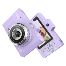 Appareil photo numérique portable 1080P 48MP, double objectif, zoom optique 8X, écran TFT 2,8 pouces, 32 Go, adapté aux adolescents, violet