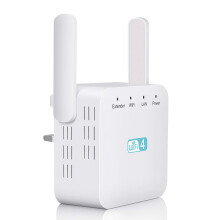 Répéteur Wi-Fi 300 Mbps, 2,4 GHz, avec port Ethernet et 2 antennes, installation facile.