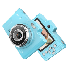 Appareil photo numérique portable 1080P 48MP, double objectif, zoom optique 8X, écran TFT 2,8 pouces, 32 Go, adapté aux adolescents, bleu