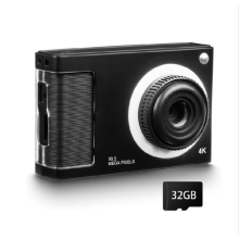 Appareil photo numérique pour enfants FHD 1080P avec carte 32 Go, 48 MP, zoom 8X, pour adolescents et enfants, noir