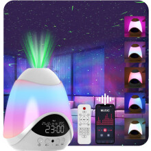 Star Projector, Star Light Projector with Alarm Clock, Remote & Timer, Ambient Starry Lamp(White)