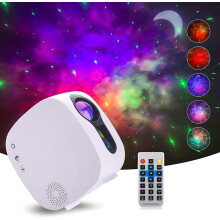 Galaxy Projector,Night Light Star Projector with Bluetooth Speaker, Remot Control LED Nebula Cloud (White)