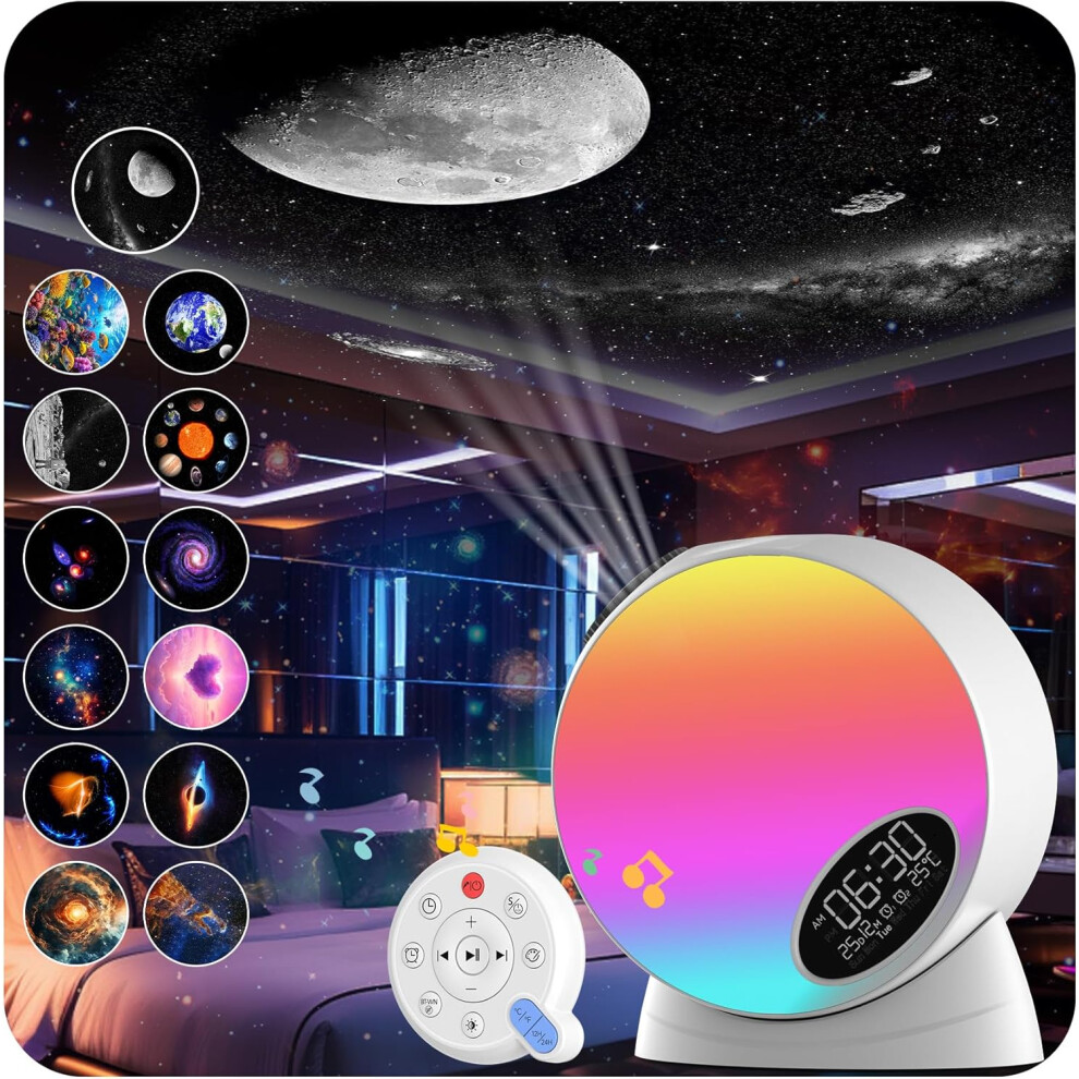 Chronus Light/White 13 In 1 Hd Planetarium Star Projector,Star Projector Galaxy With Remote/Auto-Off Timer(White)