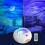 Dual Effect Night Light , 14 Colors and White Noise Projector Light, Timer & Remote Control (White) 1