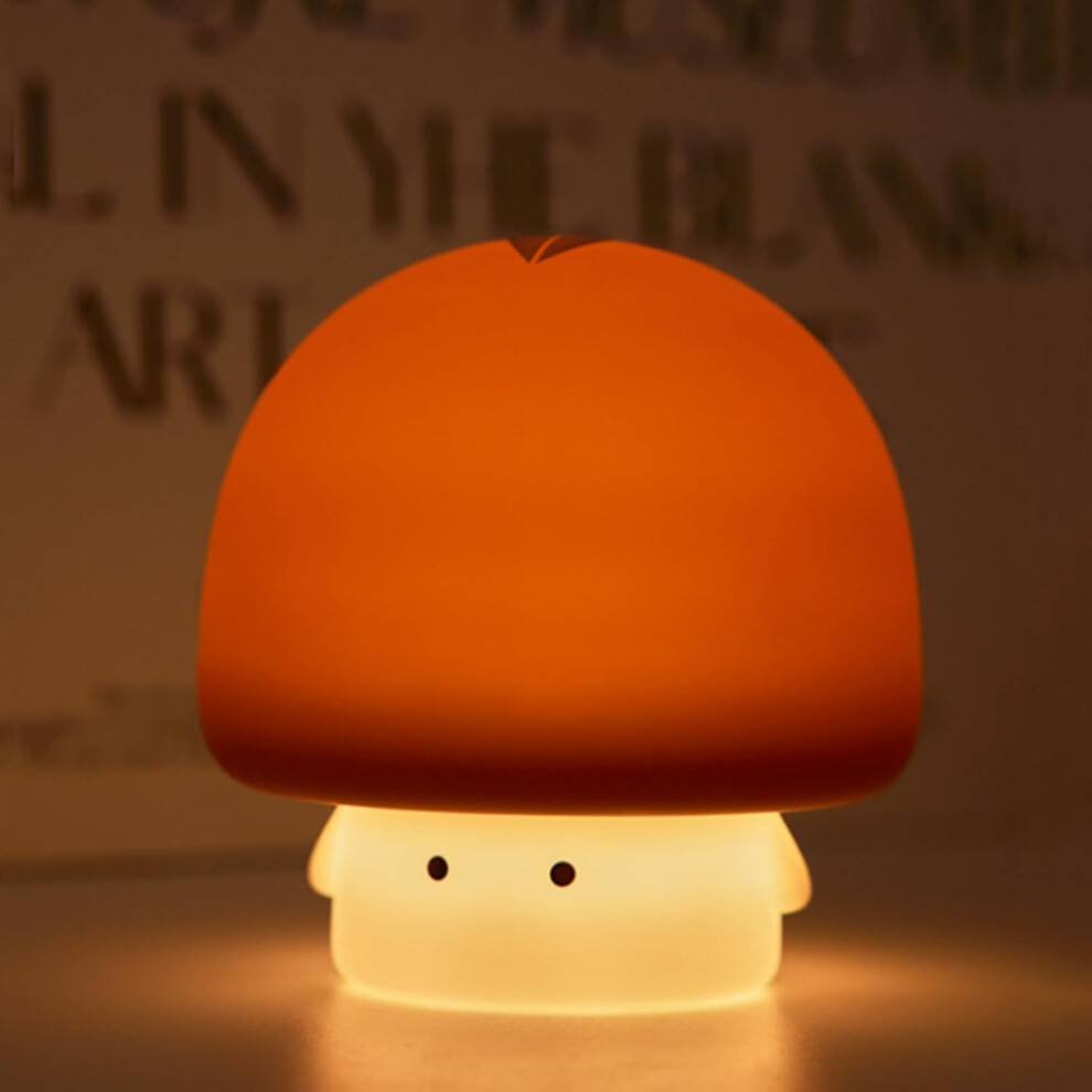 Chronus Cute Baby Night Light For Kids,Rechargeable Dimmable Silicone Nursery Toddler Mushroom Night Light(White)
