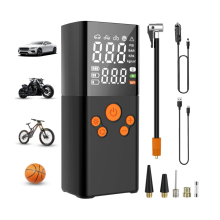 Compresseur d'air portable, gonfleur de pneus, pompe à air sans fil, gonfleur de pneus avec batterie de 6 000 mAh, pompe à air électrique