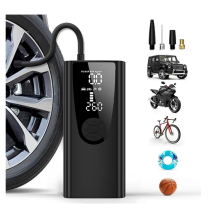 Tire Inflator Portable Air Compressor/Pump for Car Tires w/Digital Tire Pressure Gauge - Air Compressor (120 PSI) - Motorcycle(Black)