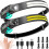 LED Headlamp Rechargeable 2PCS - 230 COB Super Bright Head Lights for Forehead, Hard hat Light(Black) 1