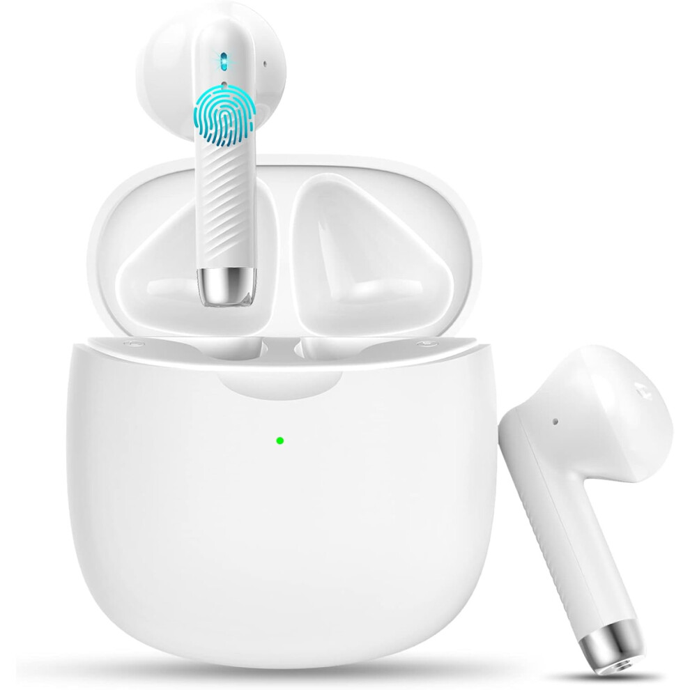 Wireless Earbuds, Bluetooth 5.3 Earbuds Stereo Bass, Bluetooth Headphones In Ear With Noise Cancelling Mic(White) White 6976918066527