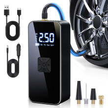 Gonfleur de pneu sans fil, compresseur d'air rechargeable pour gonfleur de pneu, pompe à pneu de voiture avec arrêt automatique avec Pred