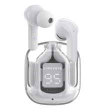 Wireless Headphones, Bluetooth Earbuds ENC Noise Cancelling Transparent Earphones in Ear, HiFi Stereo Dual Microphone Mini Sport Ear Buds(White)