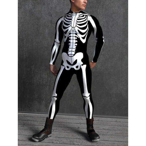 (XXXXL) Skelettkostüm Herren Halloweenkostüm 1