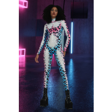 (M)Geparden-Bodysuit für Damen, Musikfestival-Kostüm, Halloween-Kostüm