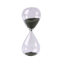 5 Min Black Glass Hourglass Decor