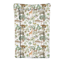 Baby Waterproof Changing Mat with Raised Edges Colourful Safari