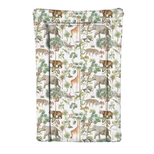Baby Waterproof Changing Mat with Raised Edges Colourful Safari