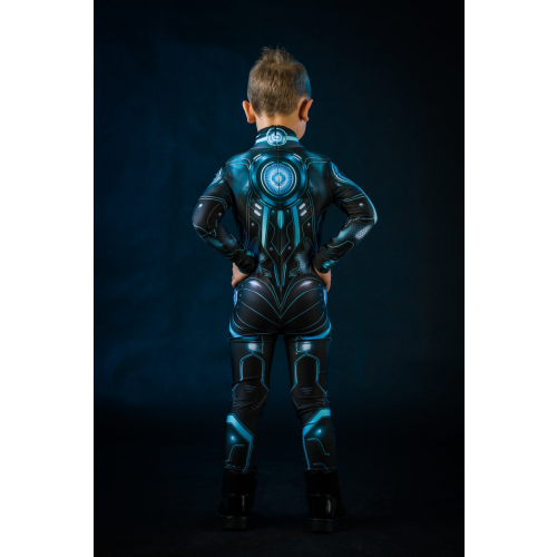 (140 146)Costume d'Halloween CYBER HERO bleu 2