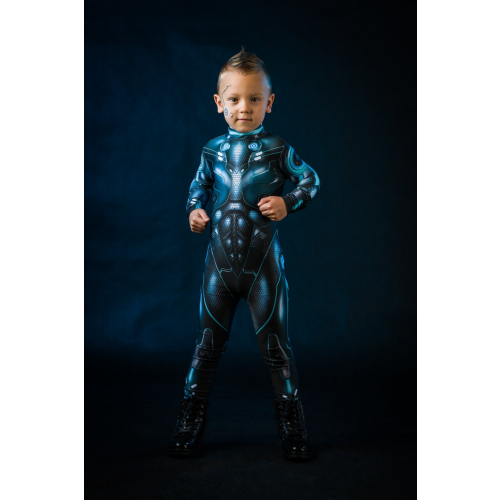 (140 146)Costume d'Halloween CYBER HERO bleu 1
