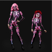 (150 Rose) Costume de squelette d'Halloween pour enfants et adultes