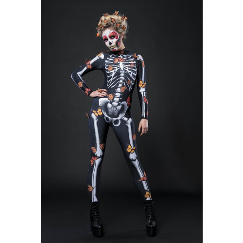 (M)LADY BUTTERFLY Costume d'Halloween squelette et ailes 2
