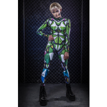(XL Vert) Costume d'Halloween pour femme, Costume Catsuit Bleu
