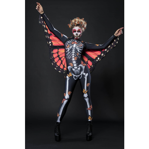 (M)LADY BUTTERFLY Costume d'Halloween squelette et ailes