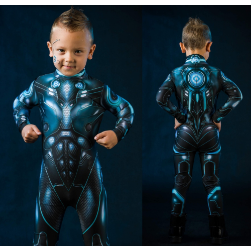 (140 146)Costume d'Halloween CYBER HERO bleu
