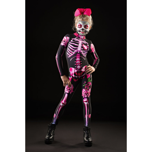 (120) Costume de squelette complet pour enfants Costume d'Halloween 1
