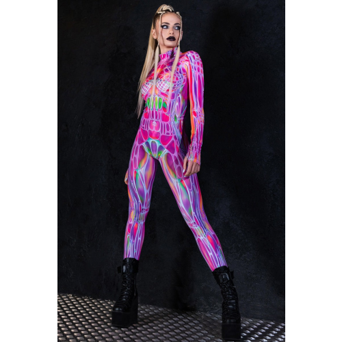 (L)Déguisement d'extraterrestre rose pour femme