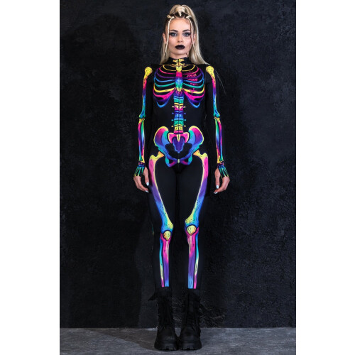 Costume de squelette avec os arc-en-ciel 1