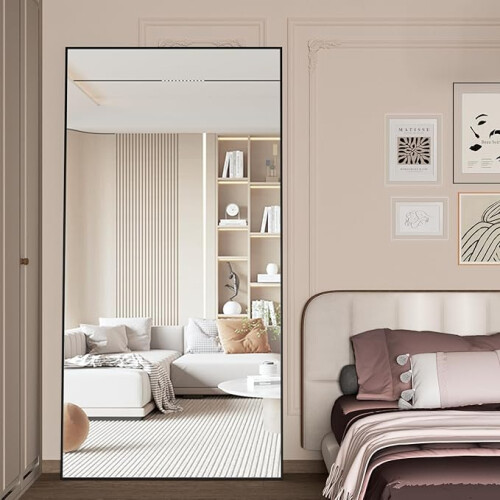 (Black) CASSILANDO Standing Floor Mirror 1
